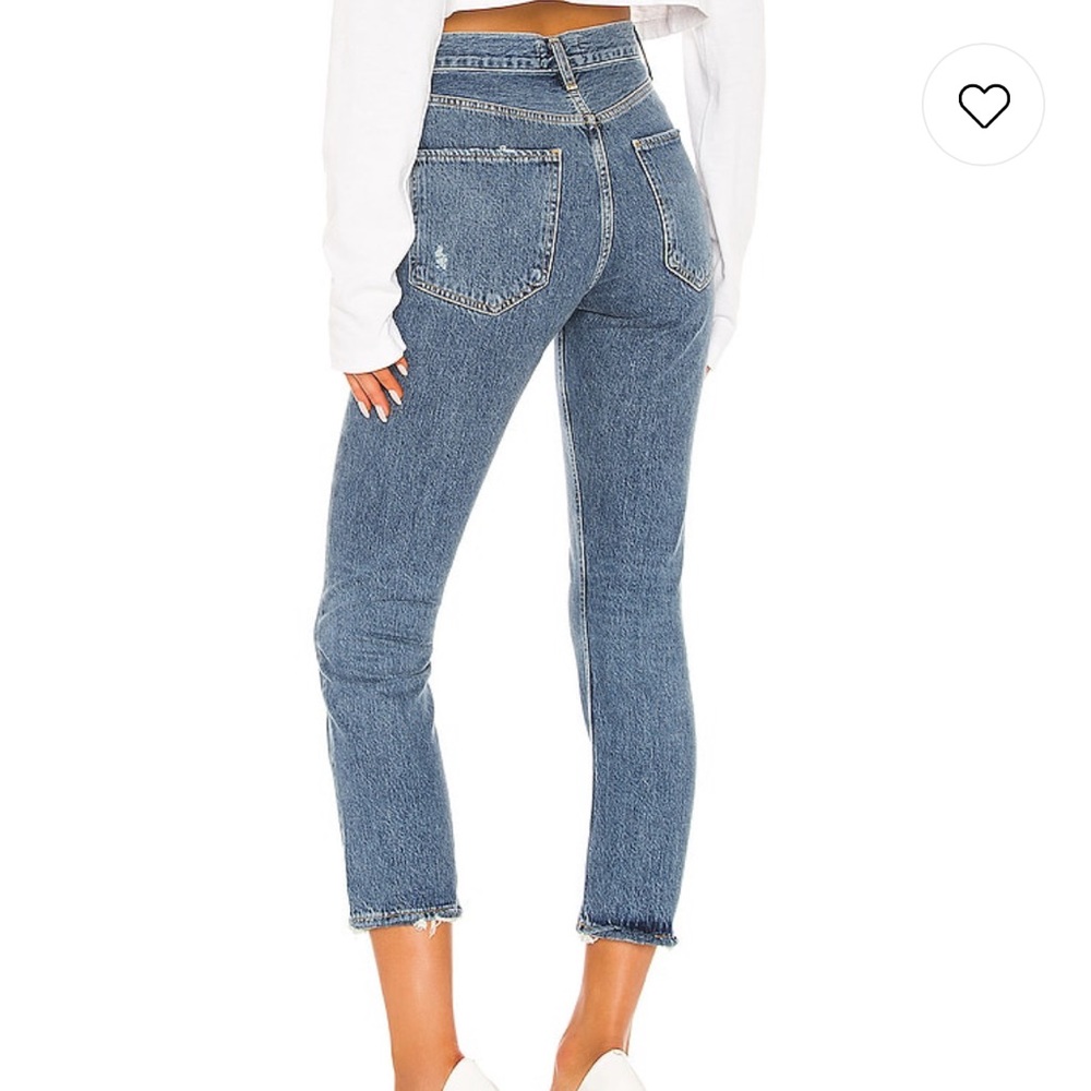 Agolde Riley High Rise Button Fly Straight Crop Jeans in Frequency Size 32 - Picture 16 of 16